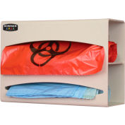 Bowman® Double Bag Dispenser, 10-1/8"W x 3-15/16"D x 7-1/8"H, Quartz Beige