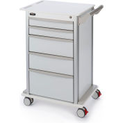 Bowman® Wheeled 5-Drawer Storage Cart with 3" Casters 26"W x 35"H x 18.38"D, White