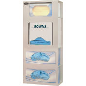 Bowman® Quad Mask Dispenser, 10-5/8"L x 5"P x 25-1/4"H, Beige Quartz