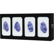 Bowman® Glove Box Distributeur - Quad - Divisé 21,19"L x 10"H x 3,81"P, Noir