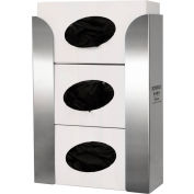 Bowman® Glove Box Dispenser - Triple 10.31"W x 14.28"H x 3.94"D, Stainless