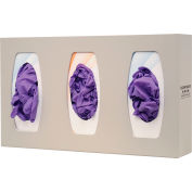 Bowman® Glove Box Distributeur - Triple - Divisé 17,08"L x 10,11"H x 4,22"P, Quartz Beige