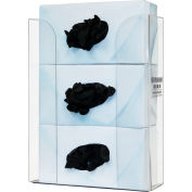Bowman® Glove Box Dispenser - Triple 10.45"W x 14.35"H x 4.08"D, Clear