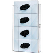 Distributeur de boîte à gants Bowman® - Quad 11,2"L x 19,1"H x 3,7"D, Clair