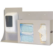 Station d’hygiène respiratoire Bowman®, plastique, 22,25 « L x 14,75 « H x 5 « P, Beige quartz