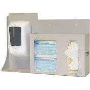 Station d’hygiène respiratoire Bowman®, acier, 22,25 « L x 14,75 « H x 5 « P, Beige quartz