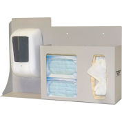 Bowman® Respiratory Hygiene Station, Steel, 22.25"W x 14.75"H x 5"D, Quartz Beige