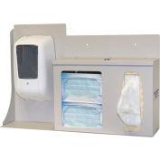 Station d’hygiène respiratoire Bowman® - Verrouillage 22,25"L x 14,75"H x 5,17"P, Quartz Beige