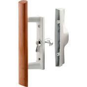 Prime-Line® Sliding Door Handle Set, Wood Handle, White Diecast, C 1194