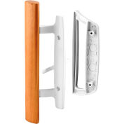 Prime-Line® porte coulissante poignée Set, manche en bois, blanc moulé sous pression, C 1204