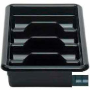 Cambro 1120CBP110 - Cutlery Box, 4 Compartments, 11-3/8"L x 20-7/16"W x 3-3/4"H, Plastic, Black - Pkg Qty 12