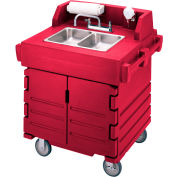 Cambro® KSC402158 Camkiosk Main Sink Cart, Hot Red