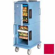 Cambro UPC800158 - Ultra Food CamCart Pan Carrier, chargement, couvercle frontal. 60 pintes, 6" roulettes, chaud rouge