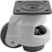 Foot Master® Swivel Plate Manual Leveling Caster GD-120F - 2200 Lb. - 42mm Dia. Nylon Wheel