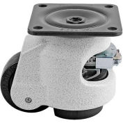 Foot Master® Swivel Plate Ratchet Leveling Caster GDR-80F - 1100 Lb. - 50mm Dia. Nylon Wheel