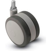 Shepherd® Threaded Stem Soft Tread Caster - 100mm Dia. 3/8-16 x 1 Stem Gray