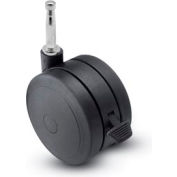 Shepherd® Grip Neck Stem Soft Tread Caster with Brake - 50mm Dia. 5/16 x 1-1/2 Stem Black