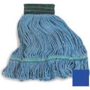 Carlisle Flo-Pac Medium Green Wide Band Looped End Mop. Blended 4-Ply Yarn, Blue - 369448B14 - Pkg Qty 12