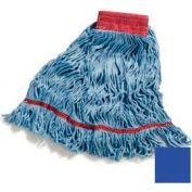 Carlisle Flo-Pac Large Red Wide Band Looped-End Mop, Blended 4-Ply Yarn, Blue - 369454B14 - Pkg Qty 12