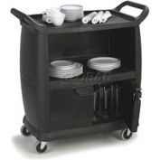 CC2036DP03 Carlisle - Bussing petit panier W/portes et panneaux, 18 "x 36", noir