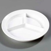 Carlisle KL20302 - Kingline™ 3-Compartment Plate 8-23/32" x 1-1/4", White - Pkg Qty 12