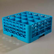 Carlisle RG16-314 - Opticlean™ 16 Compartment Glass Rack W/ 3 Extenders, Blue - Pkg Qty 2