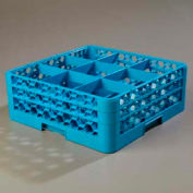 Carlisle RG9-214 - Opticlean™ 9-Compartment Glass Rack W/ 2 Extenders, Carlisle Blue - Pkg Qty 3