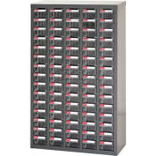 Steel Shuter Parts Drawer Cabinet, 75 Drawers, Floor unit, 23"W x 8-3/4"D x 36-13/16"H