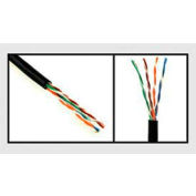 CAT5ENP4DBBK5S convergente 24AWG 4 Cat5E UTP PR 350 Direct Burial - 500 pi bobine noire