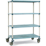 Metromax Q Shelf Truck avec 4 étagères, 1000 lb. Capacité, 60"L x 24"L x 68"H, Bleu