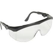 MCR Safety TK110 Crews Tomahawk Wraparound Glasses, Clear Lens, Black Frame, 1 Pair