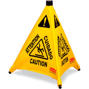 Cône de sécurité parapluie Rubbermaid 9S00, « Attention », 20 po