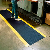 Wearwell® Diamond-Plate SpongeCote Mat 9/16" Thick 3' x 5' Black/Yellow Border