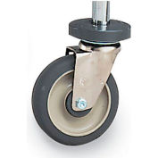 5" Casters For Metro Open-Wire Shelving - Resilient Rubber - Rigid With Bumper 