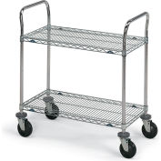 Metro® SUPER ERECTA® Stainless Steel Wire Utility Carts - 72" Wx24" D Shelf