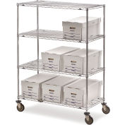 Metro Super Erecta Wire Shelf Truck avec 4 étagères, 900 lb. Capacité, 36"L x 24"L x 68"H