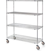 Metro® Super Erecta Shelf Truck avec 4 étagères, 900 lb. Capacité, 36"L x 24"L x 79"H, Argent