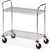 Metro® Wire Cart w / 2 étagères, 800 lb. Capacité, 42"L x 18 » L x 39-1/2"H