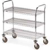 Metro® Wire Cart w / 3 étagères, 900 lb. Capacité, 60"L x 18 » L x 39-1/2"H