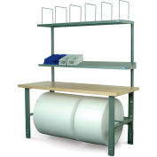 Stackbin Adjustable Height Packing Workbench, Laminate Square Edge, 72"W x 30"D