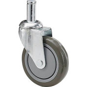 Metro® tour-Post Caster - 5" pivotant en polyuréthane avec frein et pare-chocs