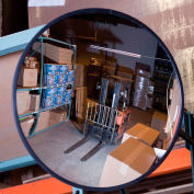 Round Acrylic Convex Mirror, Outdoor, 12" Dia., 160° Viewing Angle