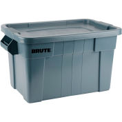 Tote Brute de Rubbermaid 20 gallons avec couvercle FG9S3100GRAY-27 7/8 x 17-3/8 x 15-1/8 - gris, qté par paquet : 6