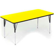 Tables d’activité, 48" L x 24" W, hauteur Standard, rectangulaire - jaune