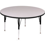 Tables d'activités, 60 po L x 60 po l, hauteur standard, ronde, granite gris
