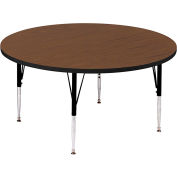 Tables d’activité, 60" L x 60" W, hauteur Standard, tour - noyer