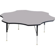 Tables d’activité, 60" L x 60" W, hauteur Standard, fleur - gris granit