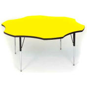 Tables d’activité, 60" L x 60" W, hauteur Standard, fleur - jaune