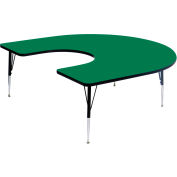 Tables d’activité, 66" L x 60" W, hauteur Standard, fer à cheval - vert