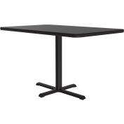 Correll Restaurant Table - Rectangular - 30" x 48" x 29" - Laminate - Black Granite